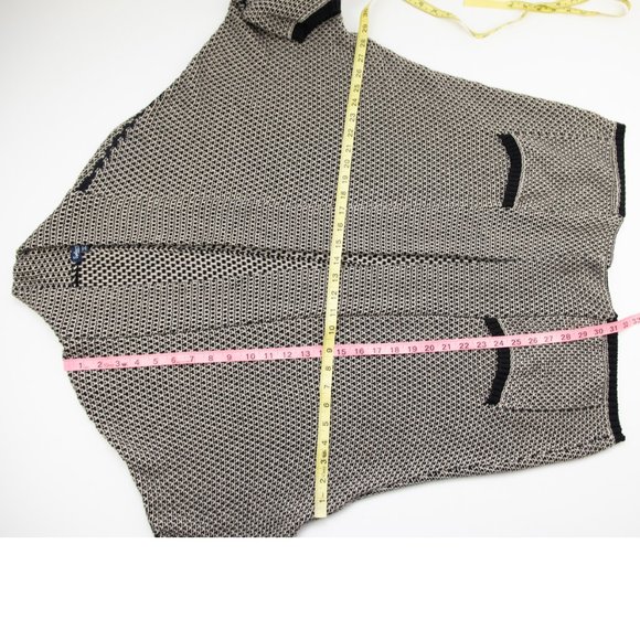 Splendid Knit Cardigan Oversized Batwing Sweater Open Front Tan Black Medium - Picture 6 of 8